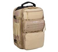 ELITRAINX Mochila Táctica de 45L PRO Repelente Lluvia con Bolsillo Termico, Compartimento Zapatillas, Cierre de Seguridad, Cremalleras selladas, Compartimento Portatil by Elitex Training (KHAKI)