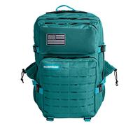 ELITRAINX V2 45L Mochila Táctica Repelente al Agua con Compartimento Zapatillas y Portatil, Cabina Avión Viajes, Cremallera Impermeable Oxford 1000D por ELITEX TRAINING (Turquesa)