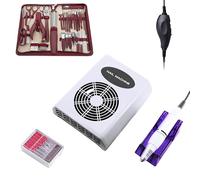 Elitzia Colector de polvo de uñas 2 en 1 y taladro de lima de uñas con juego de manicura de 42 piezas, extractor de polvo de uñas de bajo ruido para manicura y pedicura, máquina de aspiradora
