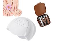 Elitzia Dispositivo de eliminación de hongos de uñas con 7 juegos de cortaúñas terapia de luz UV, 12 luces LED para uñas fúngicas, 3 opciones de tiempo, dispositivo de tratamiento de uñas de los pies