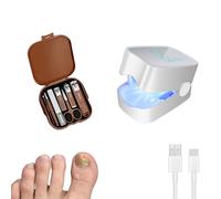 Elitzia Dispositivo Láser Portátil para Hongos en las Uñas con 7 Sets de Cuidado de Uñas 500nm Terapia de Luz Azul para Hongos en las Uñas, Recargable en Casa para Uñas de los Dedos de las Manos y de