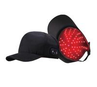 Elitzia ETIFHG3 - Gorro de terapia de luz roja LED infrarrojo y RF para pérdida de cabello, 630 nm y 850 nm, 108 LED con masaje de vibración y calor, para crecimiento del cabello negro, recargable