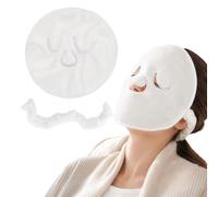 Elitzia Máscara facial de microfibra con compresa fría y caliente, toallas faciales para el cuidado de la piel, doble capa, manos libres, cuidado facial de vapor y poros, transpirable, de rápida