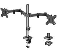 ELIVED Brazo de Monitor Doble para Pantallas de 13-32 pulgadas con VESA 75/100mm hasta 8KG, Altura Ajustable Ergonómico Soporte de Escritorio para PC Inclinación Giro Rotación Soporte de Monitor EV002