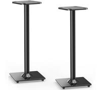 ELIVED Soporte universal para altavoces de 785 mm de altura con base de cristal para altavoces satélite, gestión de cables integrada para Bose JBL Sony, etc. Capacidad de carga de 10 kg
