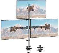 ELIVED Triple Brazo de Monitor 806mm Alto Poste Triple Brazo de Monitor Soporte de Escritorio para la mayoría de los monitores de 17-32 Pulgadas con VESA 75/100mm hasta 8KG con C-Clamp EV4013