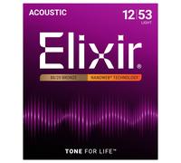 Elixir 11052 NANOWEB Light Acoustic Guitar Strings 12-53