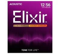 Elixir 11077 NANOWEB LT/MB Acoustic Strings 12-56