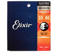 Elixir Cuerdas para guitarra eléctrica de 12 cuerdas Strings con recubrimiento NANOWEB, calibre ligero (.010-.046)