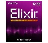 Elixir 16077 NANOWEB Phosphor Bronze Medium Light 12-56