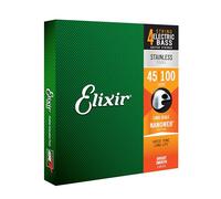 Elixir Cuerdas de bajo de 4 cuerdas Strings de acero inoxidable con recubrimiento NANOWEB, escala larga, calibre ligero, 4- String Light(45-100)