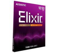 Elixir Strings Cuerdas guitarra acústica Bronce 80/20 NANOWEB Calibre ligero (12-53) 1 Pack