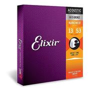 Elixir Cuerdas de guitarra acústica Strings de bronce en proporción 80/20 con recubrimiento NANOWEB, calibre ligero HD, 1 Pack, HD Light (13-53)