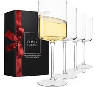Elixir Glassware Copas de vino - Juego de 4 copas de vino tinto o blanco, cristal sin plomo, 400 ml, regalo único para mujeres, hombres, boda, cumpleaños, Navidad