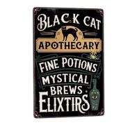 Elixires De Pociones Finas Del Boticario Negro Gato Letrero De Metal Letrero De Estaño Hierro Carteles Para Hogar Baño Pub 20X30cm