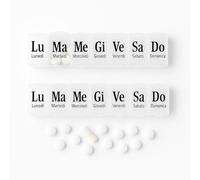 ElixiumPro 2 pastilleros semanales con 7 compartimentos x 7 días, organizador diario para medicamentos, pastillas, pastillas medicinales, transparente en italiano