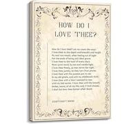 Elizabeth Barrett Browning Love Poem Print How Do I Love Thee Sonnet 43 Canvas Wall-Art for Bedroom Living Room Romantic Decor(Framed,16x24inch(40x60cm))
