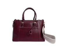 Elizabeth - Bolsa de trabajo de piel, hecha a mano por Saddler, diseño práctico, espacioso y elegante, granate, Large