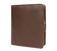 ELIZO Portafolio de cuero A5 para cuaderno A5, carpeta para planificador, carpeta pequeña para hombres, negocios, trabajo, organizador (Buff)