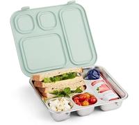 Elk and Friends Lonchera Bento de acero inoxidable, a prueba de fugas, 4 compartimentos, apta para lavavajillas