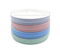 Elk and Friends Platos De Porcelana Blanca Para Niños De 7.8" Con Fundas De Silicona. Platos Divididos. Apto Para Microondas Y Lavavajillas. Platos Antideslizantes Para Aperitivos.