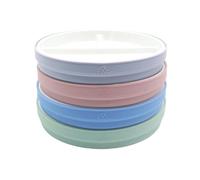 Elk and Friends Platos De Porcelana Para Niños De 6.7" Con Divisiones Y Fundas De Silicona. Aptos Para Bebés, Niños Pequeños, Microondas Y Lavavajillas. Platos Antideslizantes Para Aperitivos.