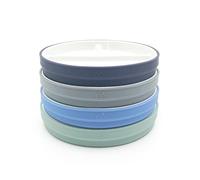 Elk and Friends Platos De Porcelana Para Niños De 6.7" Con Divisiones Y Fundas De Silicona. Aptos Para Bebés, Niños Pequeños, Microondas Y Lavavajillas. Platos Antideslizantes Para Aperitivos.