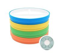 Elk and Friends Platos De Porcelana Para Niños De 7.8" Con Divisiones Y Ventosas De Silicona. Aptos Para Niños Pequeños. Apto Para Microondas Y Lavavajillas. Platos Antideslizantes Para Aperitivos.