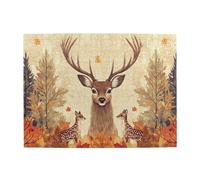 Elk Are In The Forest - Rompecabezas de madera de 500 piezas para adultos, rompecabezas desafiante para juegos de tamaño de juego de 15 x 20.4 pulgadas