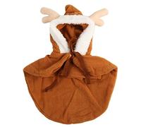 Elk Dog Costume for Christmas | Soft Fleece Hoodie for Small Dogs | Warm Reindeer Outfit for Teddy/Chihuahua/Yorkie | Holiday & Party Attire (S)