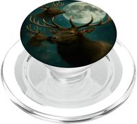 Elk Howling at the Moon - Funny Elk Hunting Man Mujeres PopSockets PopGrip para MagSafe