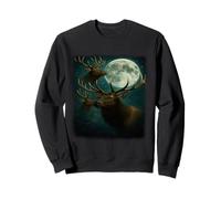 Elk Howling at the Moon - Funny Elk Hunting Man Mujeres Sudadera