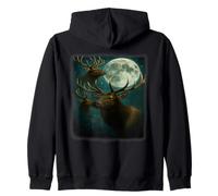 Elk Howling at the Moon - Funny Elk Hunting Man Mujeres Sudadera con Capucha