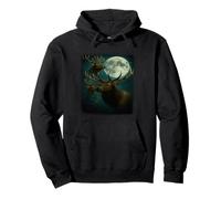 Elk Howling at the Moon - Funny Elk Hunting Man Mujeres Sudadera con Capucha