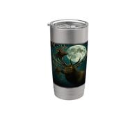 Elk Howling at the Moon - Funny Elk Hunting Man Mujeres Vaso térmico de acero inoxidable de doble pared