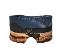 Elk in The Meadow - Antifaz ajustable para dormir y orejeras, diadema unisex para dormir de lado (26.8 x 4.3 pulgadas), cubierta cómoda para viajes en interiores y exteriores, para yoga