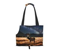 Elk in The Meadow - Bolsa de hombro estampada para mascotas, adecuada para perros y gatos pequeños, bolsa de compras y viajes de doble propósito