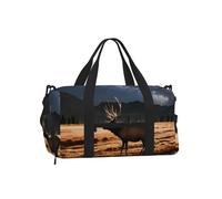 Elk in The Meadow - Bolsa deportiva con compartimento para zapatos, ligera, para gimnasio, fin de semana para hombres y mujeres, bolsa de viaje impermeable con bolsillo húmedo