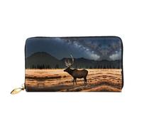 Elk in the Meadow - Cartera con cremallera para mujer con ranura para tarjetas de crédito y monedero con cremallera, ligera y portátil.