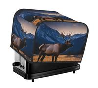 Elk In The Meadow - Cubierta para tostadora de 4 rebanadas, protector de tela Oxford impermeable a prueba de polvo con bolsillo lateral para pequeños electrodomésticos de cocina