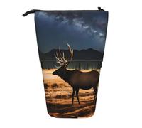 Elk in The Meadow - Estuche extensible para lápices, tela Oxford multidiseño, altura ajustable, bolsa de cosméticos multiusos