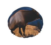 Elk In The Meadow - Gorro de ducha impermeable de doble capa para mujeres y hombres, protección del cabello para baño, máscaras faciales, spa