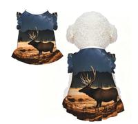 Elk in the meadow M - Ropa para mascotas para perros pequeños, bonito traje de verano para cachorros, ropa suave y transpirable para mascotas para gatos