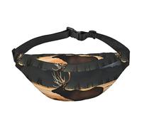 Elk in The Meadow - Riñonera para hombre y mujer, y bolsa cruzada con cinturón ajustable para correr, viajar, deportes, senderismo, Black, Talla única