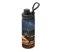 Elk in the Meadow - Taza aislada al vacío impresa de 18 onzas, adecuada para montañismo, camping, gimnasio, oficina y uso diario
