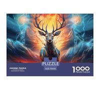 Elk-Puzle De 1000 Piezas-Rompecabezas DIY con Cool and Beautiful Deer, Entretenimiento Creativo, para Adultos Y Niños Mayores De 12 Años, Multicolor (70x50cm/1000pcs)