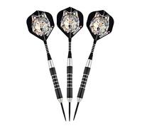 Elkadart Lobo Solitario Punta de Acero Dardos con Almacenamiento/Estuche de Viaje, Lone Wolf Steel Tip Darts with Storage/Travel Case, 21 Grams, Blanco