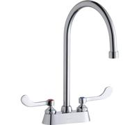 Elkay LK406GN08T4 1.5 GPM Montaje de doble manija de doble manija de manja con manijas de metal - Chrome