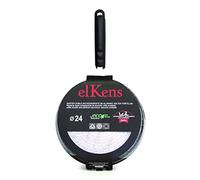 ELKENS 3068 - Sarten doble Tortillas, Aluminio, 24 cm, Negro