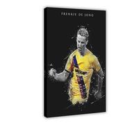 ELKPDOE Frenkie De Jong - Póster de 2 pósteres de fútbol en lienzo, decoración de pared, pinturas para sala de estar, dormitorio, marco de decoración: 60 x 90 cm